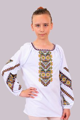 Вышитая блуза "Юлия" Желто-красная, 140 (рост)