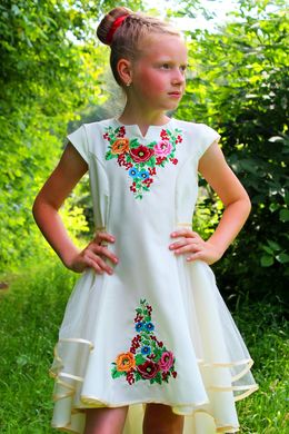 Детское вышитое платье "Мальвина" с вышивкой "Диана", 116 (рост)