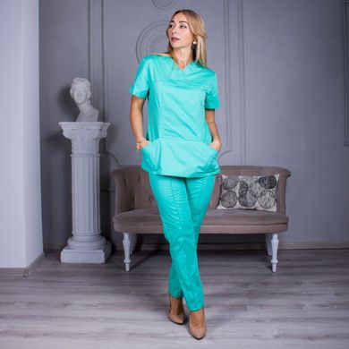 Жіноча медична блуза Avicenna салатова, 44