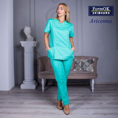 Жіноча медична блуза Avicenna салатова, 44