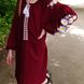 Детское вышитое платье "Сара" на бордовом льне, 116 (рост)