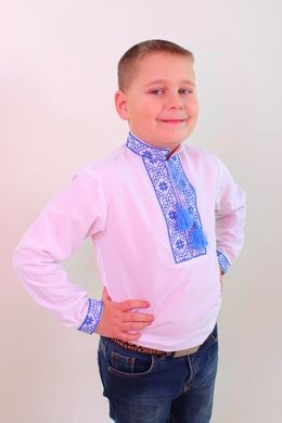 Вишиванка дитяча для хлопчика "Федір" з Синьою вишивкою, 86 (рост)