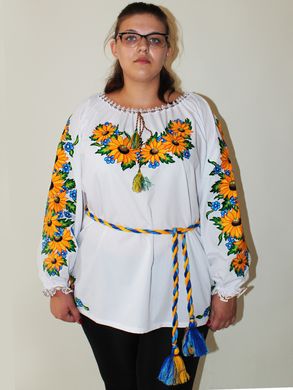 Женская вышитая блуза "Подсолнухи", 56