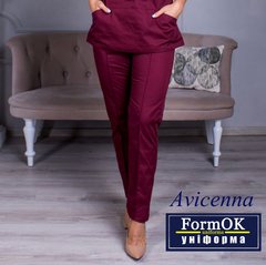 Жіночі медичні штани Avicenna бордові, 42