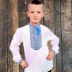Детская вышиванка для мальчика "Козачок" с Желто-синей вышивкой, 104 (рост)