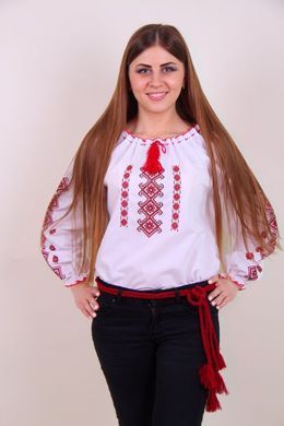 Подростковая вышитая блуза "Яринка" с красной вышивкой