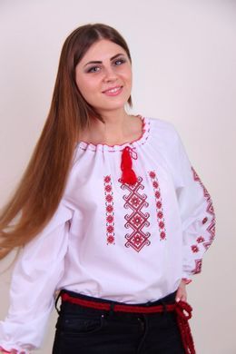 Подростковая вышитая блуза "Яринка" с красной вышивкой
