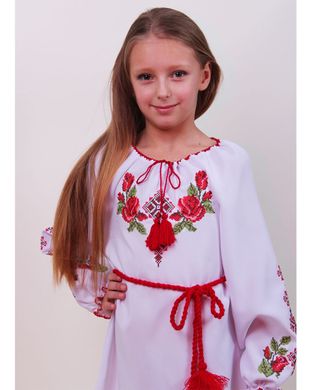 Дитяче вишите плаття "Зоряна" (габардин білий), 98 (ріст)