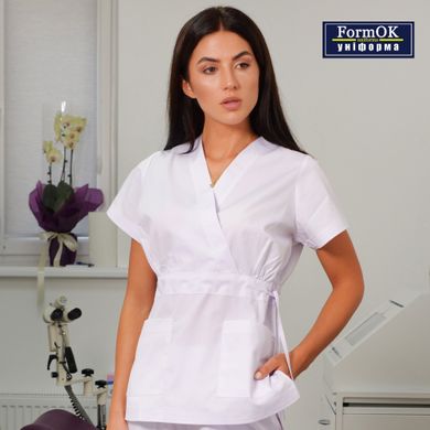 Женская медицинская блуза Эдельвика белая, 44