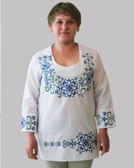 Женская вышитая блуза "Вита", 46, Синий