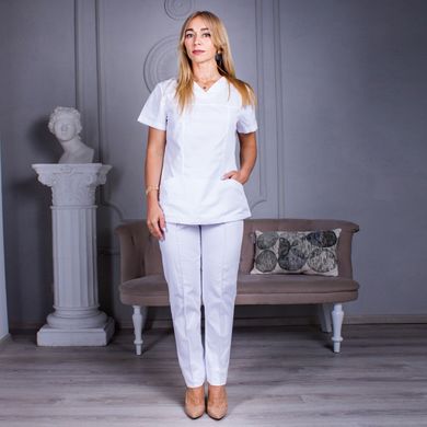 Жіночий медичний костюм Avicenna білий, 46