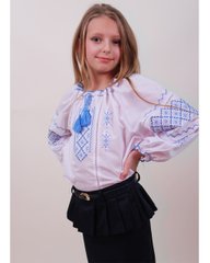 Дитяча вишита блуза "Марта" з блакитною вишивкою, 98 (ріст)