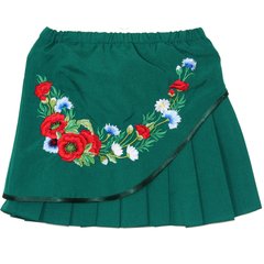 Вышитая юбка «Марися» на зеленом габардине, 116 (рост)