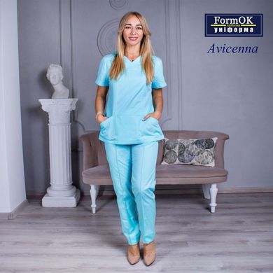 Жіночі медичні штани Avicenna блакитні, 46