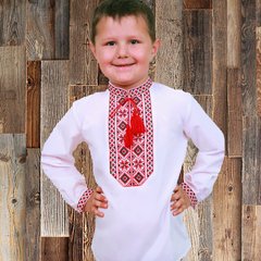 Детская вышиванка для мальчика "Козачок" с Красной вышивкой, 86 (рост)
