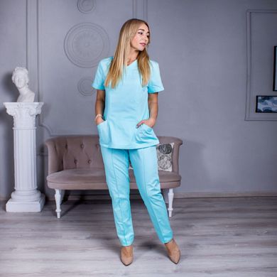 Жіноча медична блуза Avicenna блакитна, 44
