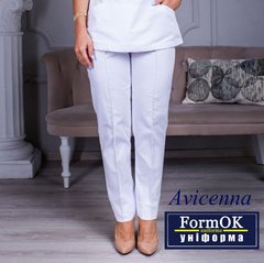 Женские медицинские штаны Avicenna белые , 44