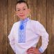 Вышиванка детская для мальчика "Орест" с Синей вышивкой, 140 (рост)