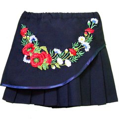 Вышитая юбка «Марися» на темно-синем габардине, 116 (рост)