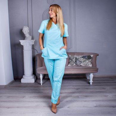 Жіночий медичний костюм Avicenna блакитний, 44