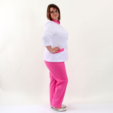Женские медицинские костюмы Avrora бело-розовый, 46