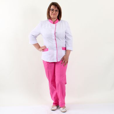Женские медицинские костюмы Avrora бело-розовый, 42