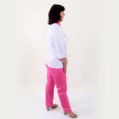 Жіночий медичний костюм Avrora біло-рожевий, 46