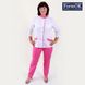 Жіночий медичний костюм Avrora біло-рожевий, 46