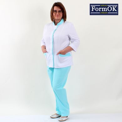 Женские медицинские костюмы Avrora бело-голубой, 42