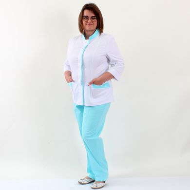 Женские медицинские костюмы Avrora бело-голубой, 46