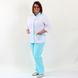 Жіночий медичний костюм Avrora біло-голубий, 46