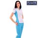 Жіночий медичний костюм Аріша біло-блакитний, 40